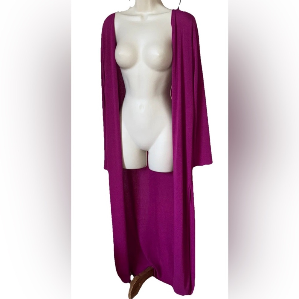 Vibrant Hot Pink Open Front Cardigan